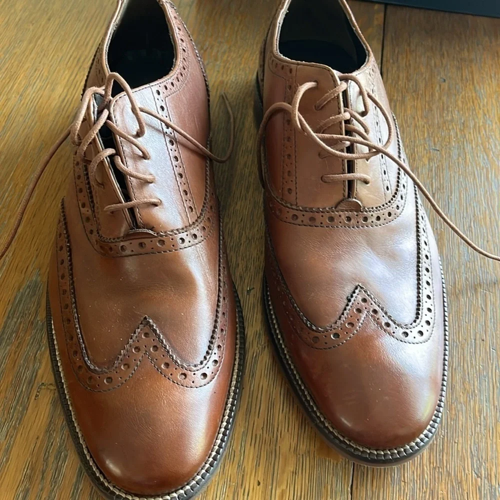 Cole Haan Men’s Shoes Williams Wing II British Tan Color Size 8 M With Box